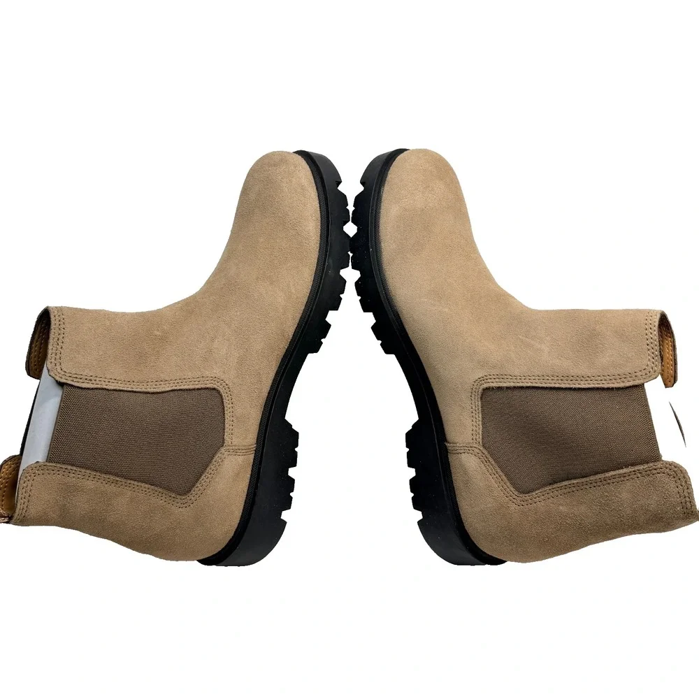HUGO BOSS Adley Suede Chelsea Boots Men's Size 13 US / EU 46 Medium Beige NWOB